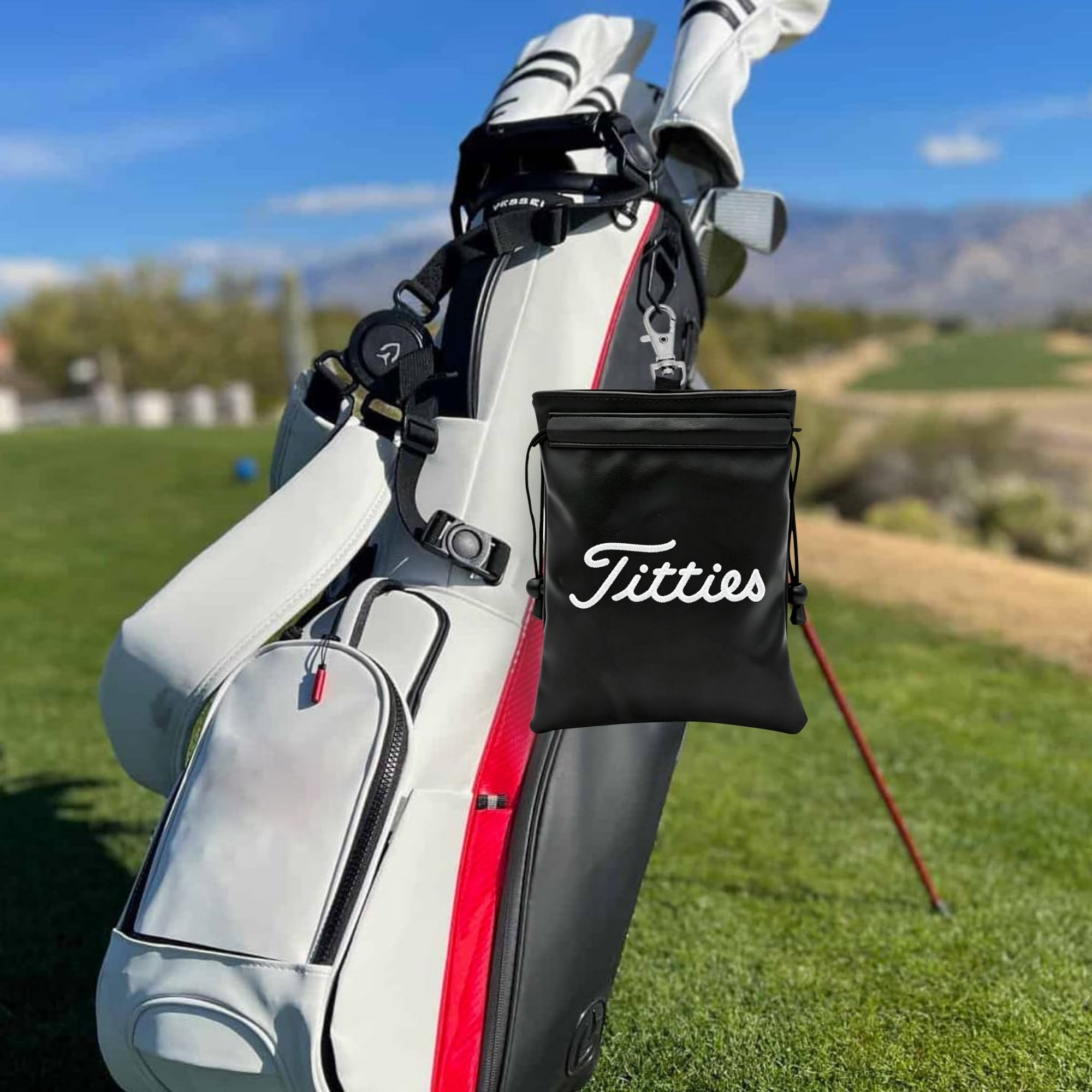 Funny Golf Valuables Bag with  - Golf Equipment Drawing recension och pris