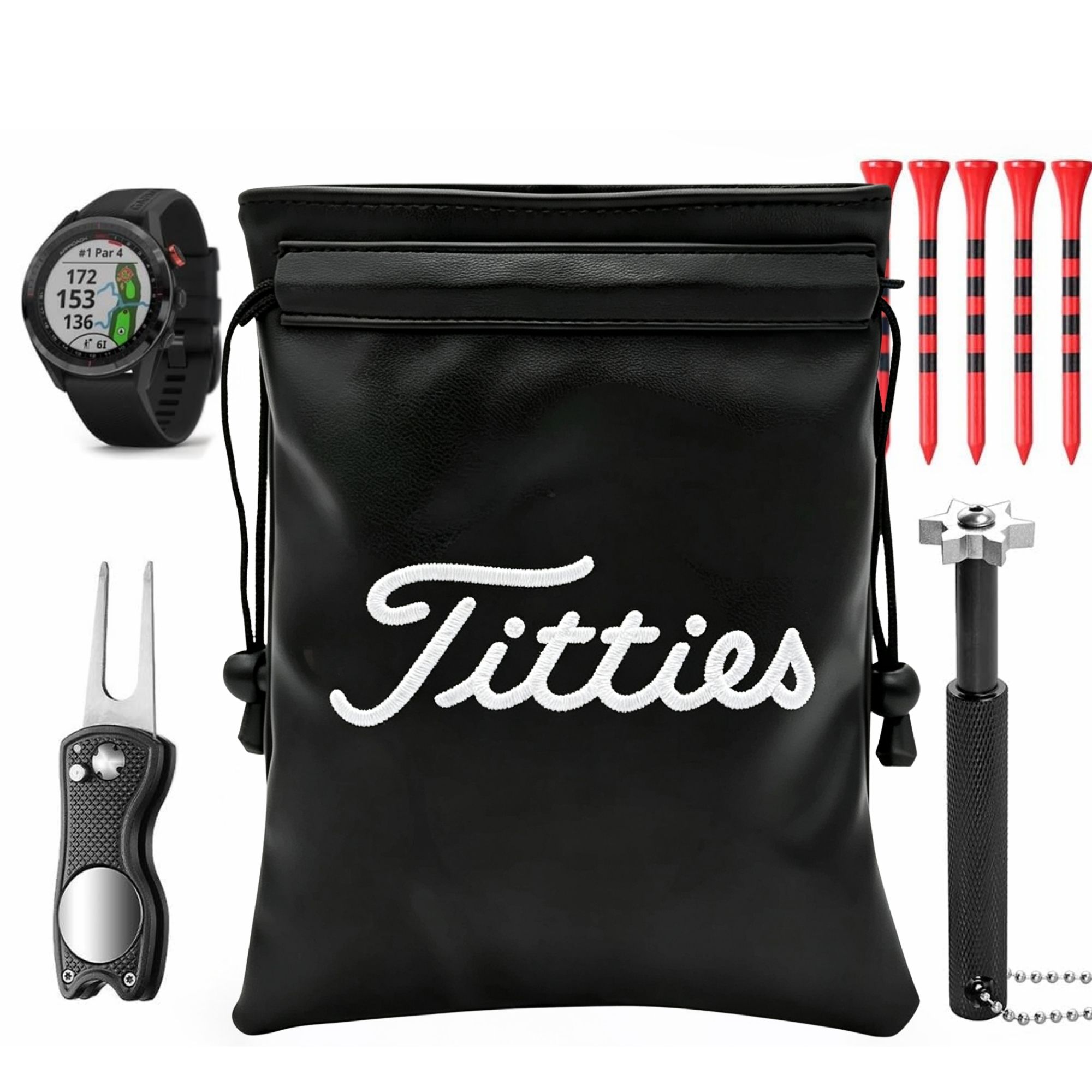Funny Golf Valuables Bag with  - Golf Equipment Drawing recension och pris