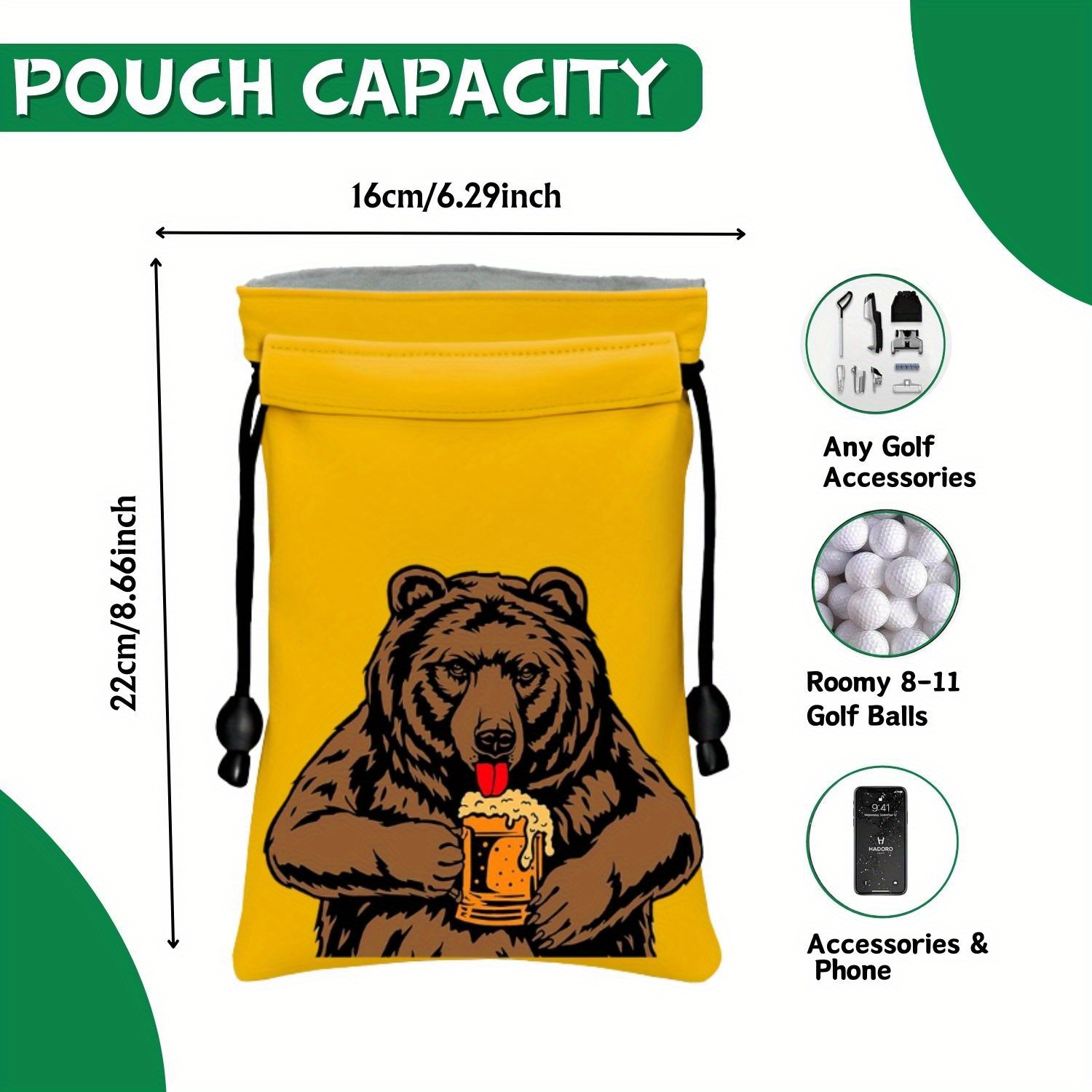 Funny Golf Valuables Pouch, Go - Golf Equipment Drawing recension och pris