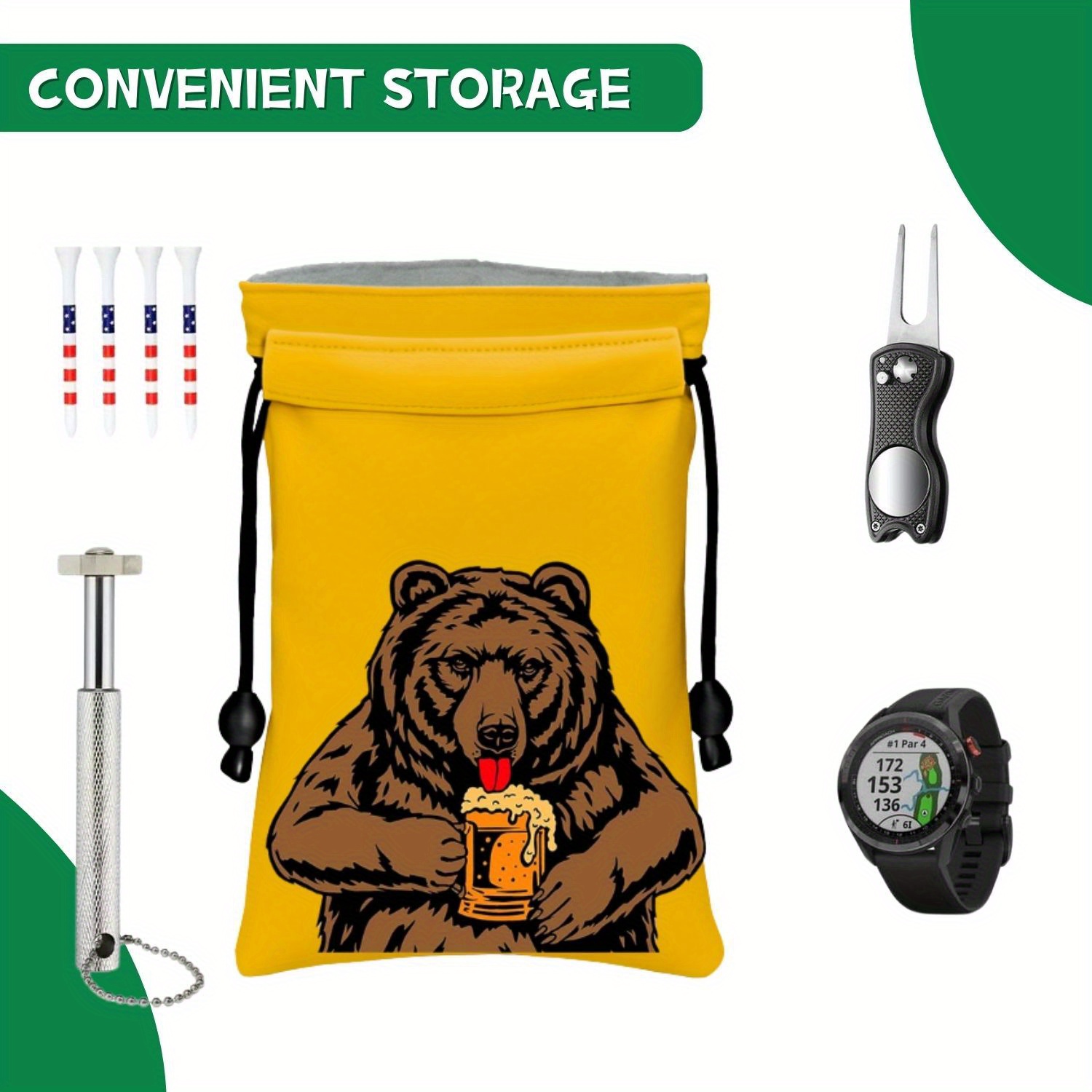 Funny Golf Valuables Pouch, Go - Golf Equipment Drawing recension och pris