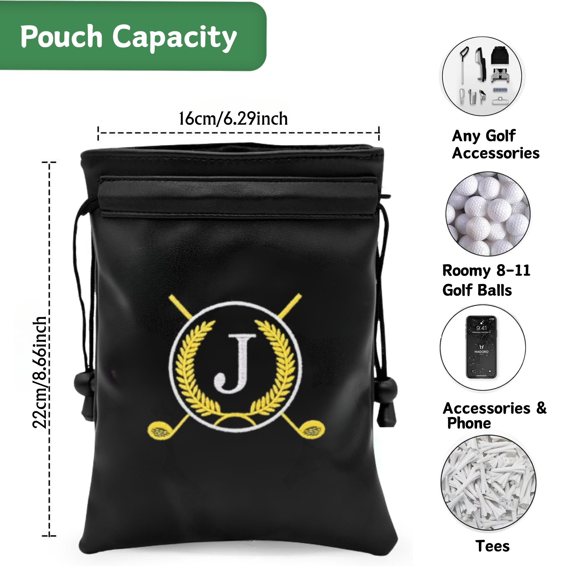 Funny Golf Valuables Pouch wit - Golf Equipment Drawing recension och pris